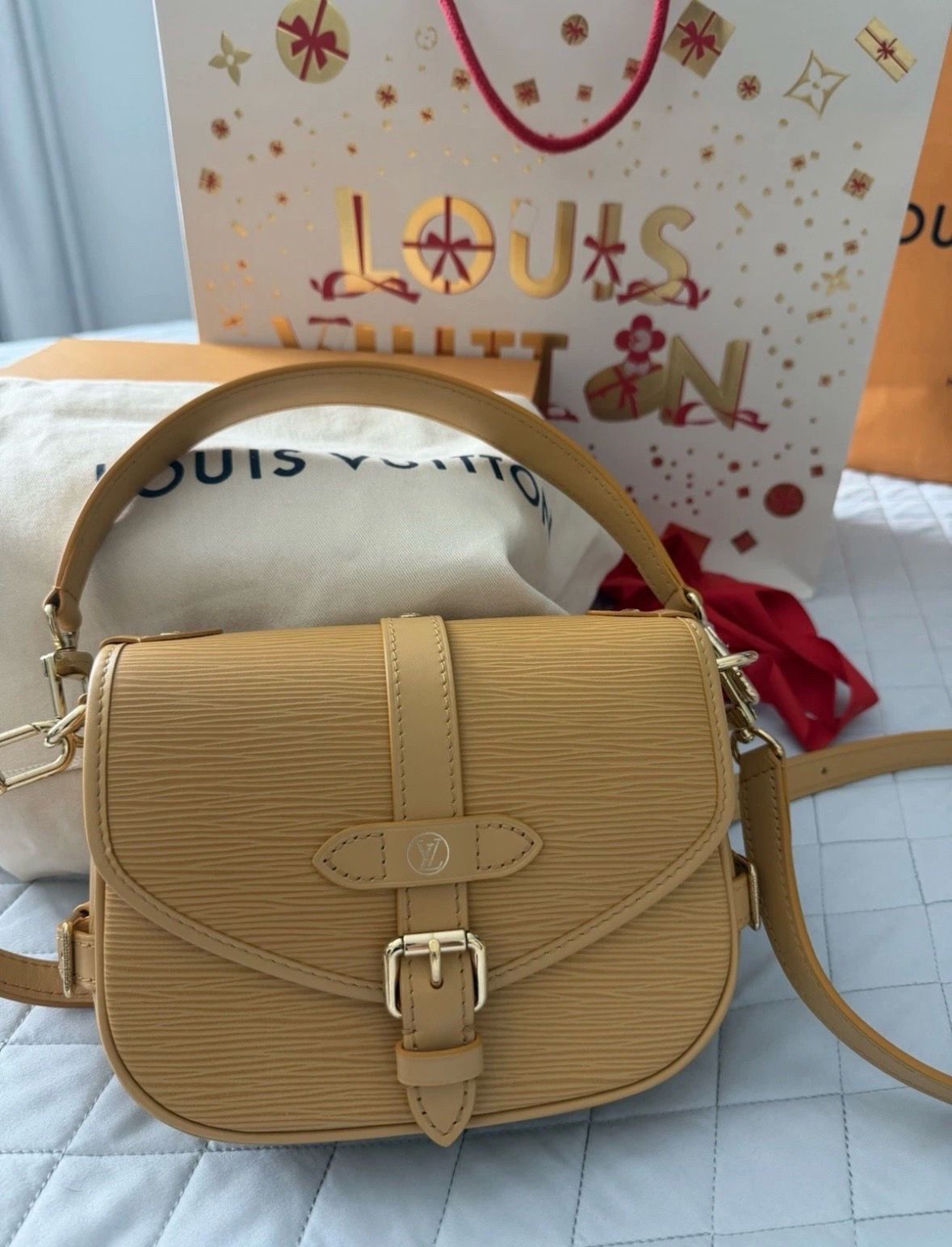 Authentic Louis Vuitton Saumur BB Safran Yellow