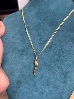 14k gold curb link necklace