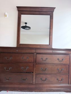 Wood Dresser with Mirror
