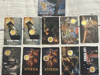 Collectible Gold Coin Cards Set of 11 (1/1000th Oz. 999 Gold)