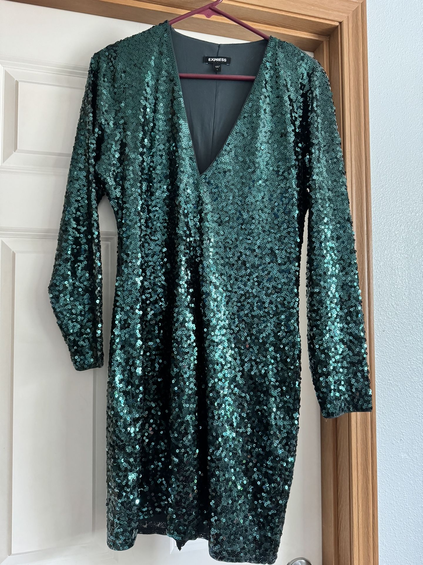 Express Green Sequin Dress
