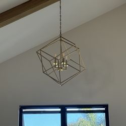 Large Bronze Gold Light Fixture