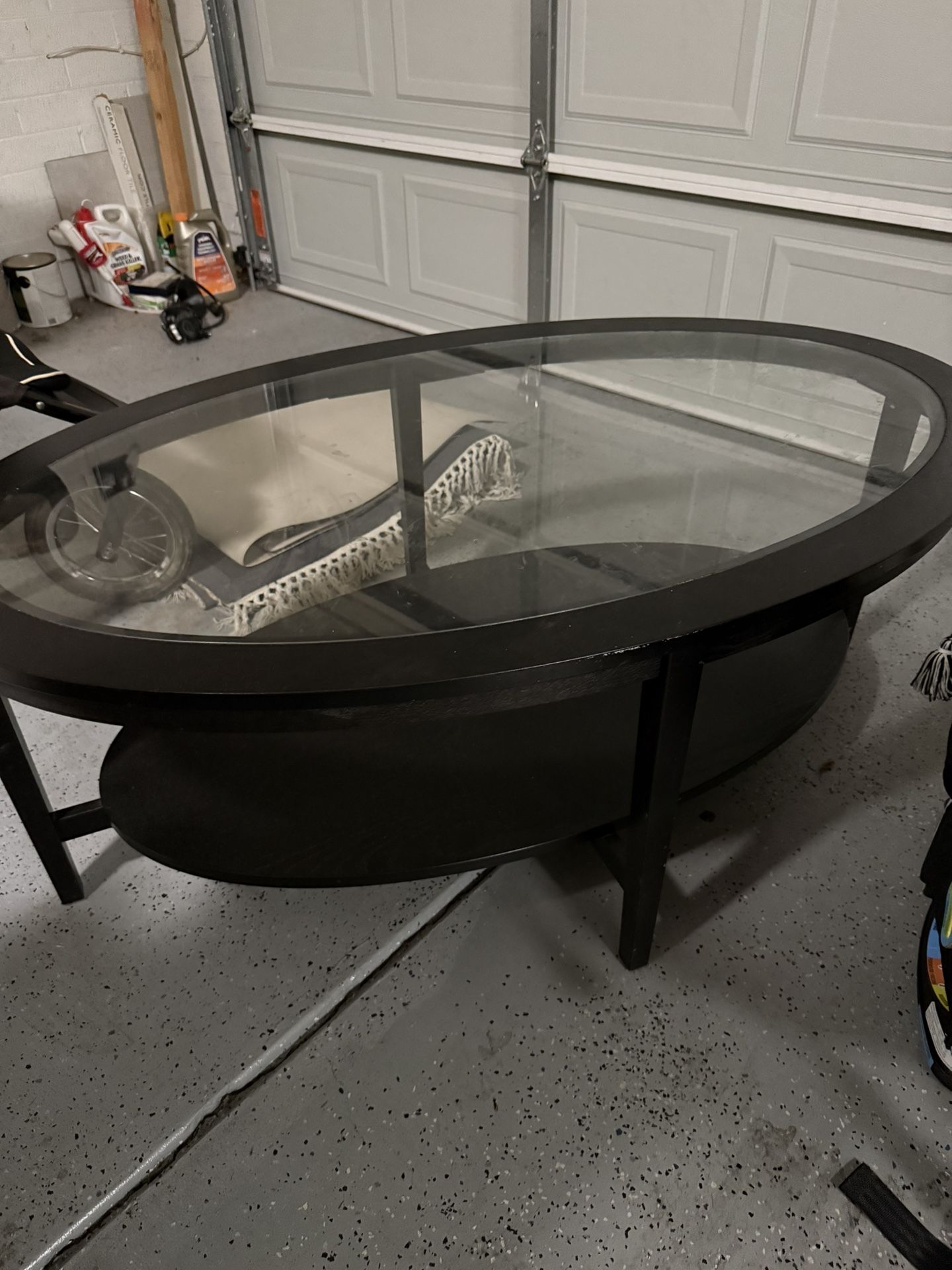 Glass Top Solid Wood Coffee Table