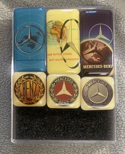 New! 6 Mercedes-Benz Logo Magnets. Never used. Includes box.