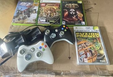 2 Xbox Controllers, Charger And 5 Games
