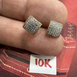 20K Solid Gold Earrings For Wedding CUBIC ZIRCONIUM STONES 