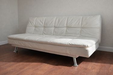 White Faux Leather Sofa Bed – Modern & Clean