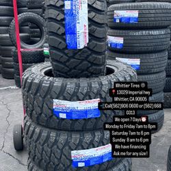 SET OF NEW TIRES, 33X12.50R20 ATLANDER MT, INCLUDING MOUNTING AND BALANCING. ASK ME FOR ANY SIZE OR BRAND, LLANTAS NUEVAS
