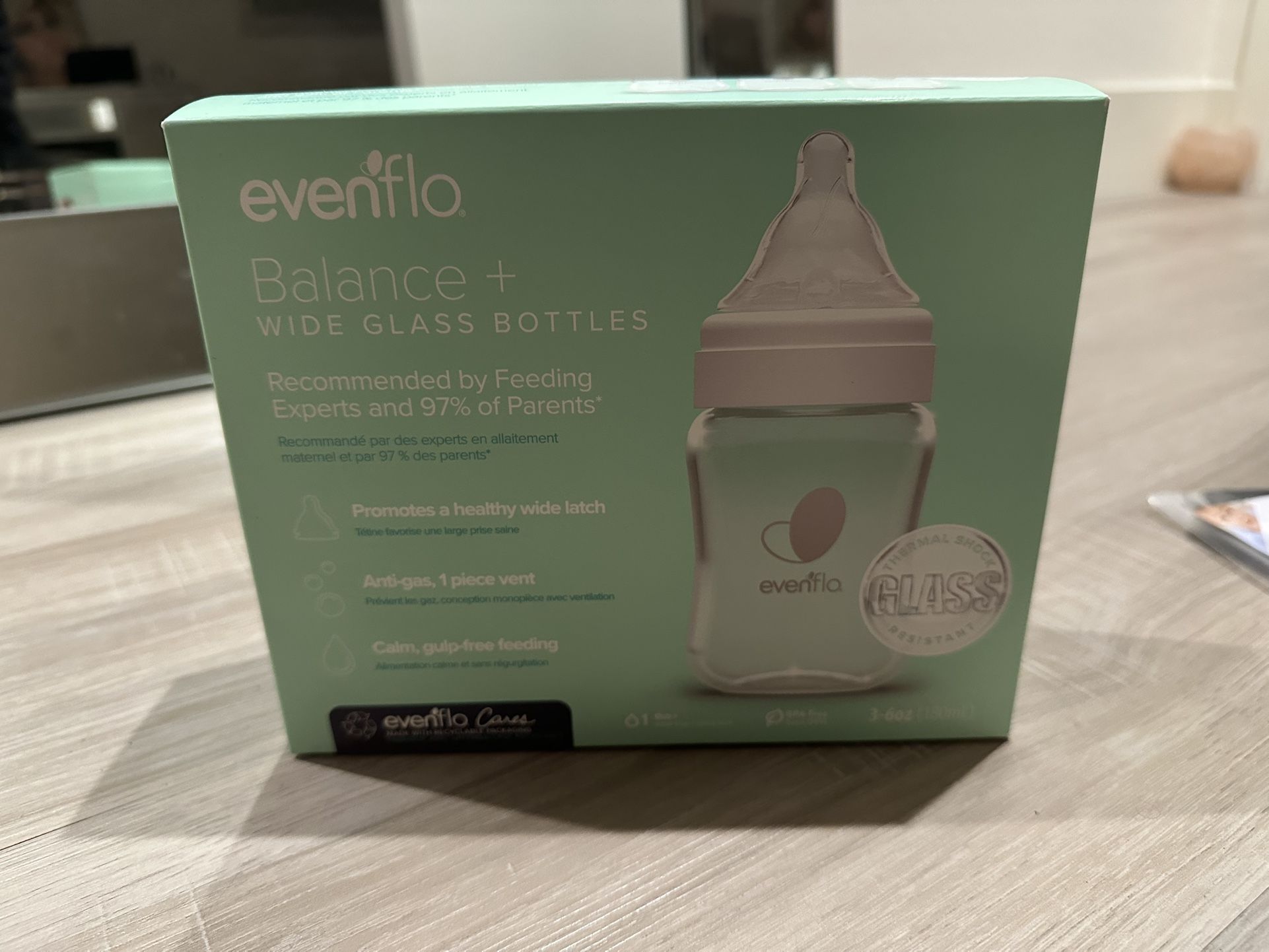 Evenflo Glass Bottles + Changing Table + Accessories