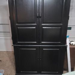 Solid Wood Desk Armoire 