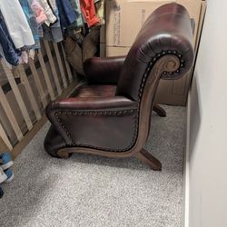 Leather Chair And Ottoman