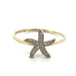 Woman’s Ladies 14k Yellow Gold CZ Cubic Zirconia Starfish Sea Star Ring Size 7 GP3130686