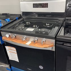 New Scratch And Dent Whirlpool 5 Burner Gas Stainless Steel Range. 1 Year Warranty 