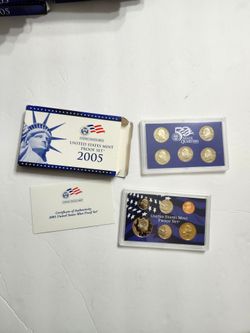 2005 Coin Proof Setes with Certificate of Authenticity