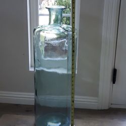 2.5 Ft. Green Glass Vase