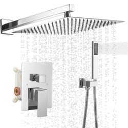 BWE 12 Inch Square Bathroom Luxury Rain Mixer 