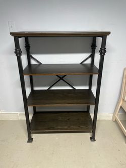 4-Tier Metal and Wood Bookshelf
