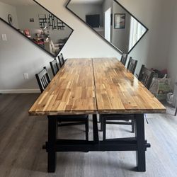 Solid Wood Dining Room Table and Chairs