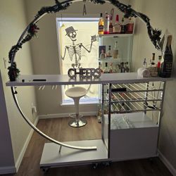 Luxury Circular LED Bar – Modern Rolling Home Bar