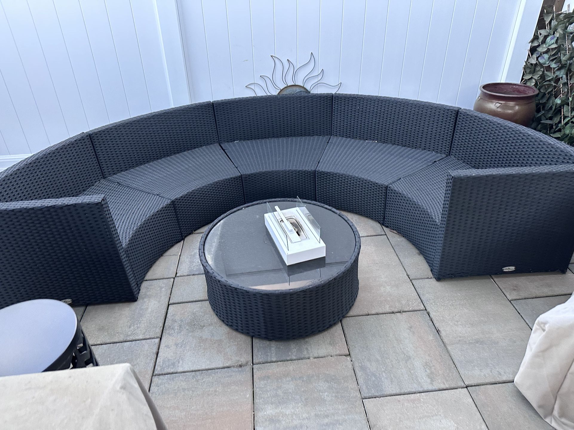 5 Seat Outdoor Half Round Sofa