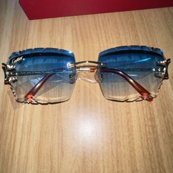 Cartier Big C Wire Sunglasses Lake Blue 