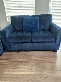 Blue Velvet Couch • 56 inches