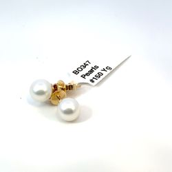 18k Gold Pearl Earrings 