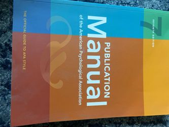 Publication Manual 7th Edition of the American Psychological Association