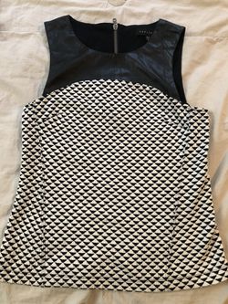 Sanctuary Leather @ houndstooth sleeveless top