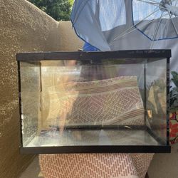 Fish Tank W/ Water Filter And Decorations 