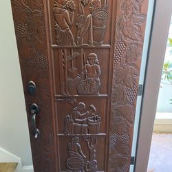 Custom Mahogany Front Door Wine Theme