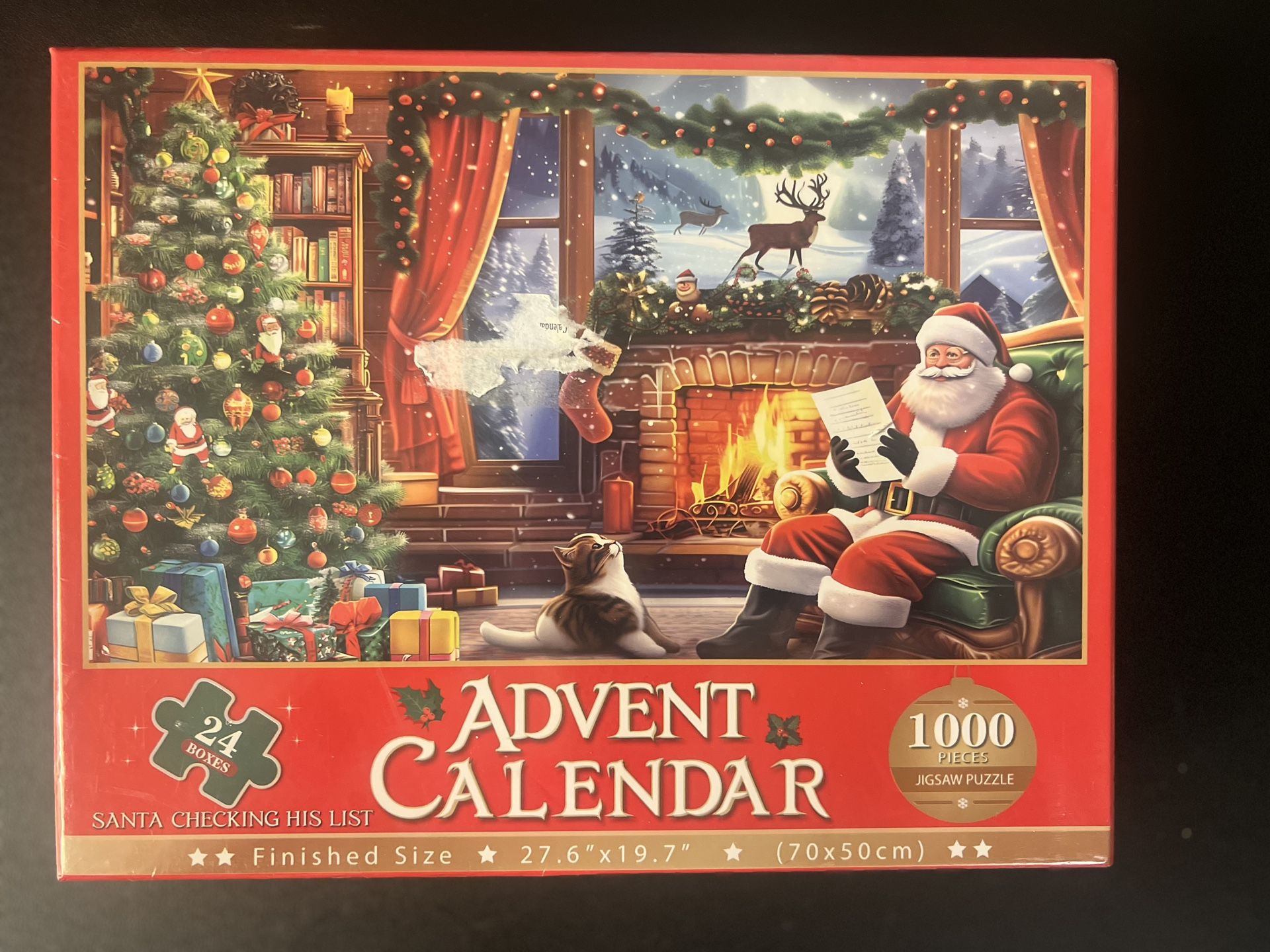 24 Day Advent Calendar Christmas Jigsaw Puzzles For Kids & Adults, 1,000 Pieces