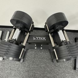 LYNX FITNESS ( BRAND NEW IN BOX ) Pair Of 50lb Adjustable Dumbbells
