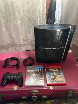 Sony PS3 Fat 80GB Console CECHK01 Bundle - Authentic OEM Controller, Cords & 2 Games - Tested