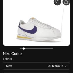Nike Cortez Lakers  Size 12 