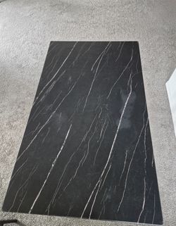 Black Marble-Style Dining Table + 4 chairs – Good Condition