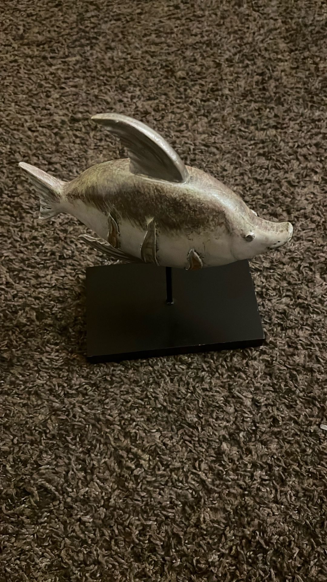 Metallic Fish Sculpture Faded Design