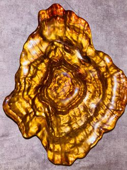 Gold Iridescent Resin Art Decorative Dish