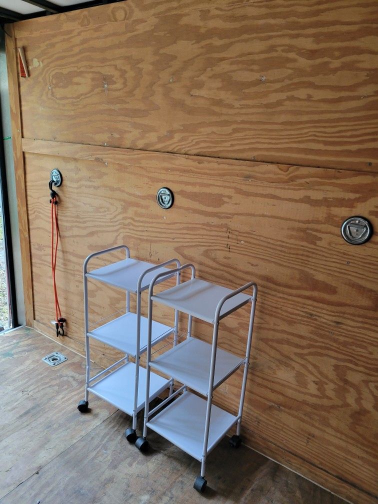 2 Small 3 Shelf Carts