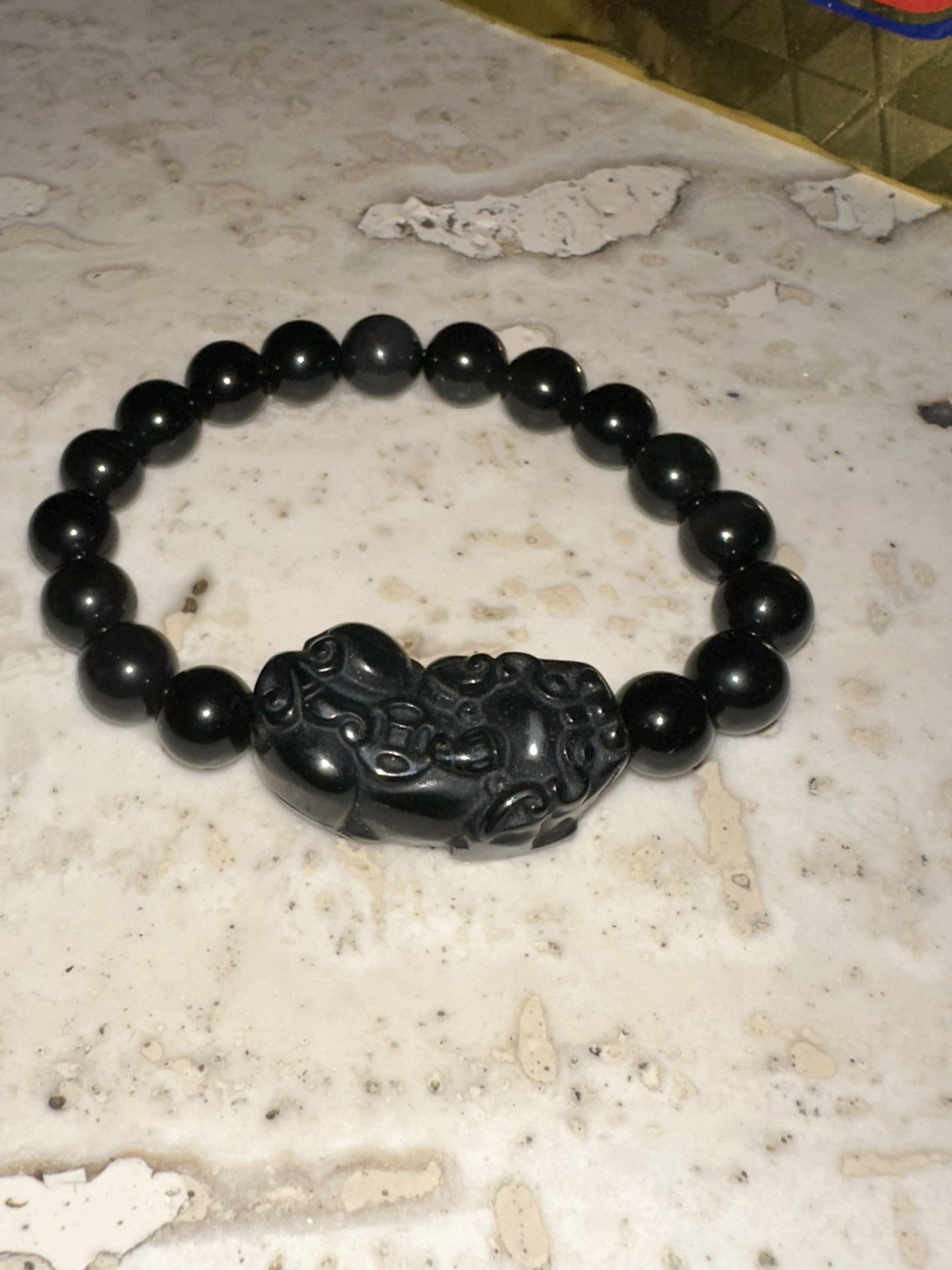 MEIYIN Feng Shui Obsidian Stone Wealth Pi Xiu Bracelet Attract Wealth and Good Luck