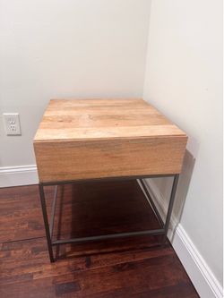 West Elm Industrial Solid Wood Storage Side Table (20")