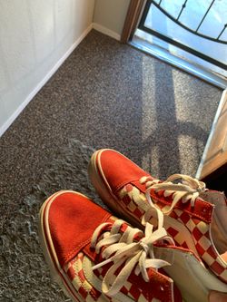 Red Checkerbord Vans Size 10.5
