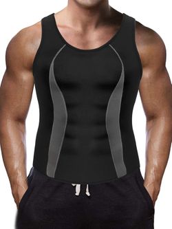  Men Waist Trainer Sauna Vest for Weight Loss Zipper Hot Neoprene Workout Tank