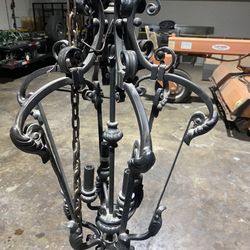 Antique Cast Iron Chandelier 
