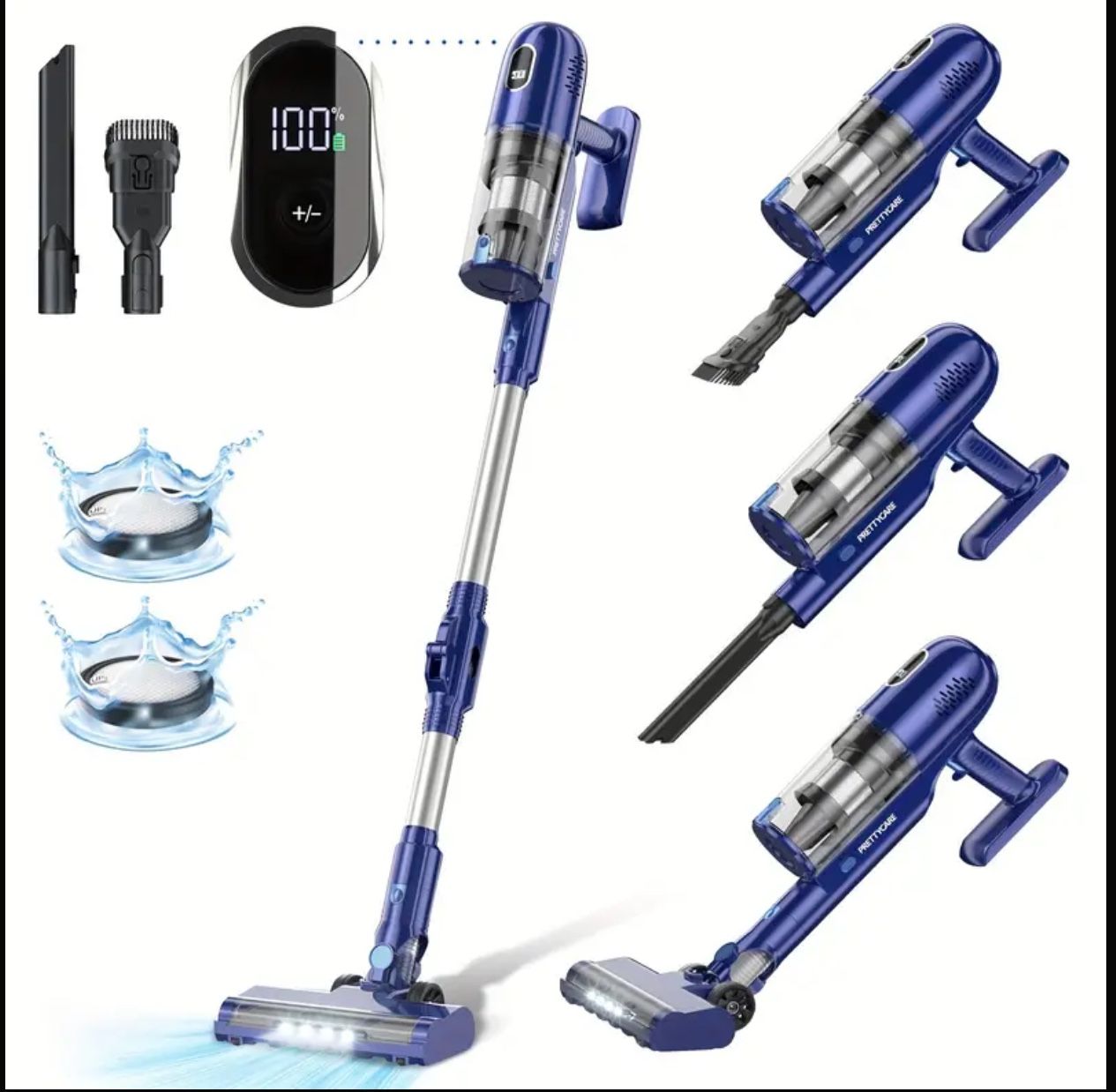 6 In 1 Stick Vacuum Cleaner, Powerful Lightweight Stick Cordless Vacuum Cleaner For Pet Hair Carpet Hard Floor Vacuum Cleaner 