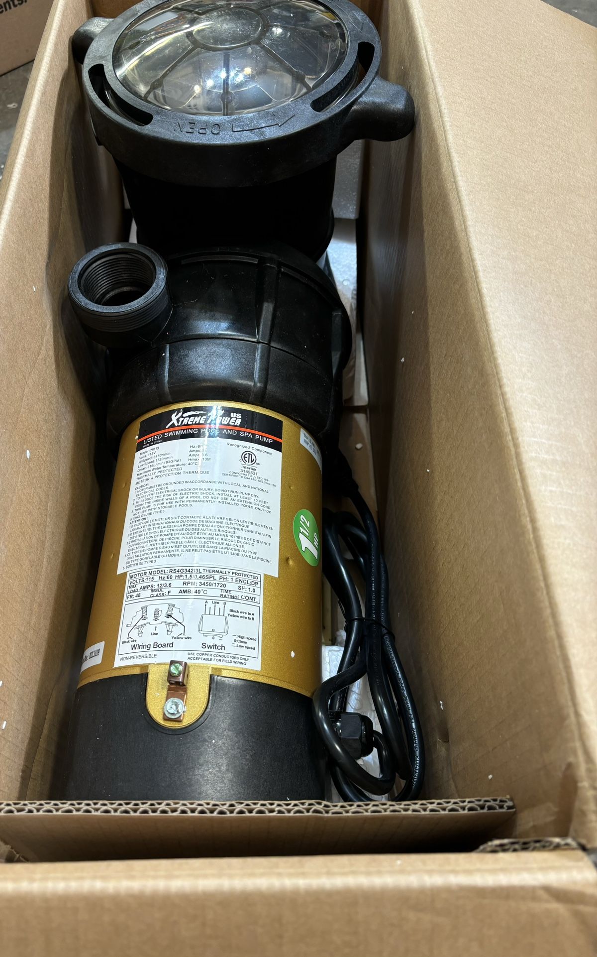 Pool Pump Motor And Filler Basket