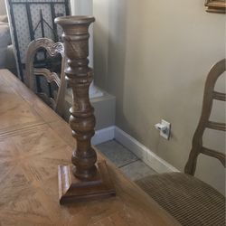 Tall Wood Candle Holder