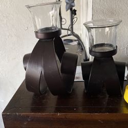  1 Set Scrolled  Candle  Holde