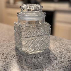 Vintage anchor, hocking, small glass canister