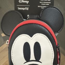 Mickey Mouse Pet Treat Bag Loungefly Pet Accessories Faux Leather Embroidered